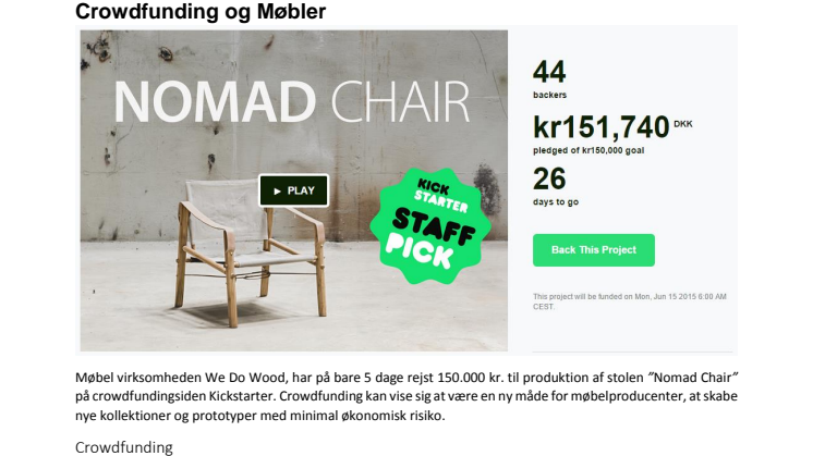 We Do Wood succesfuld crowdfunding på Kickstarter