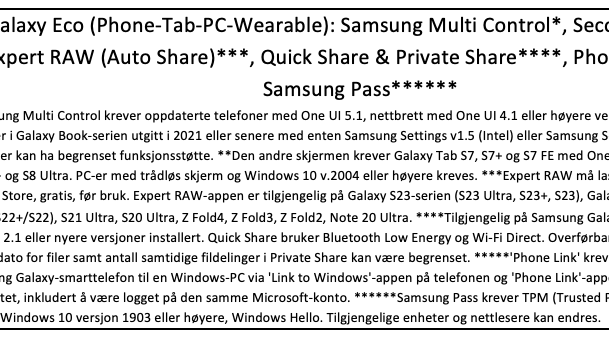 Samsung Galaxy Book3 Ultra - Spesifikasjoner 2