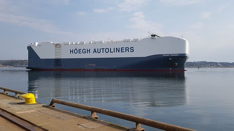 Together with its sister ships, the Höegh Trigger is the world's largest ship of its kind. Several of the ships in the so-called Horizon class will now operate in the Port of Gothenburg regularly. Photo: Höegh Autoliners.