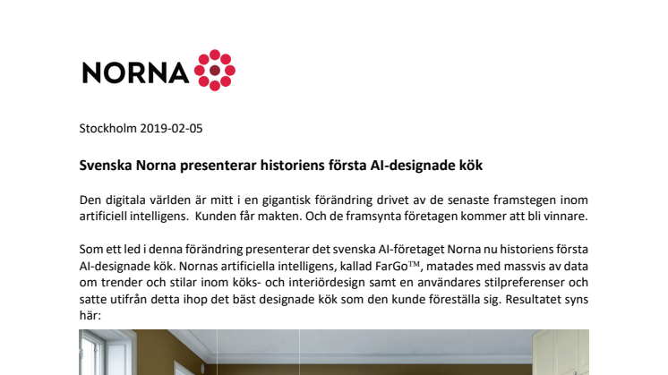 Svenska Norna presenterar historiens första AI-designade kök