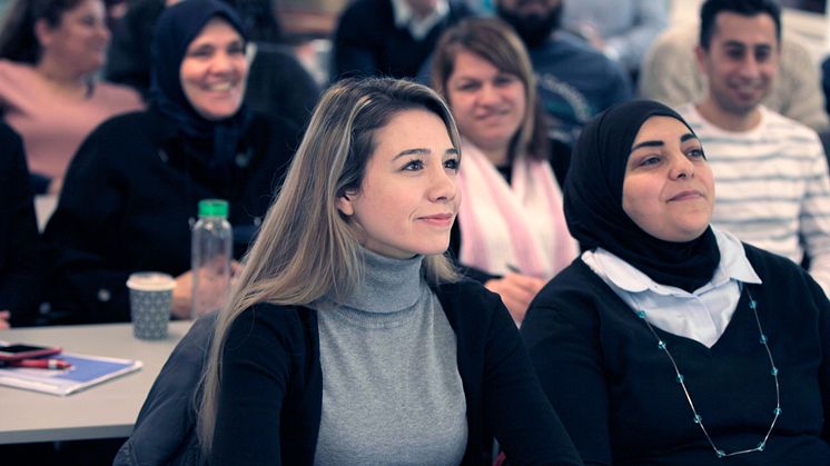 Tidigare deltagare vid Snabbspåret för nyanlända lärare och förskollärare vid Umeå universitet. Foto: Per Melander