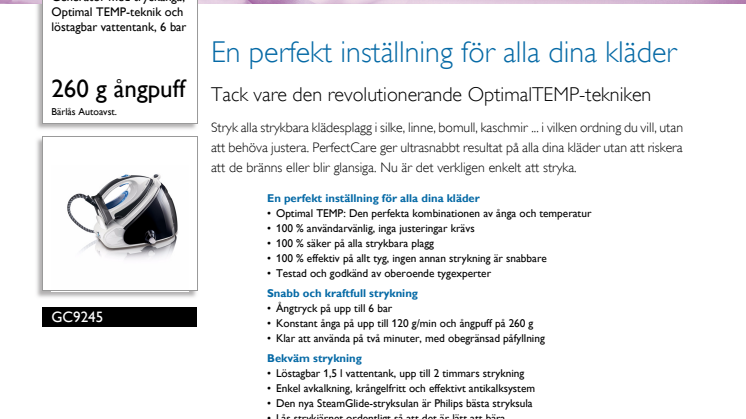 Philips Perfect Care Produktinformation