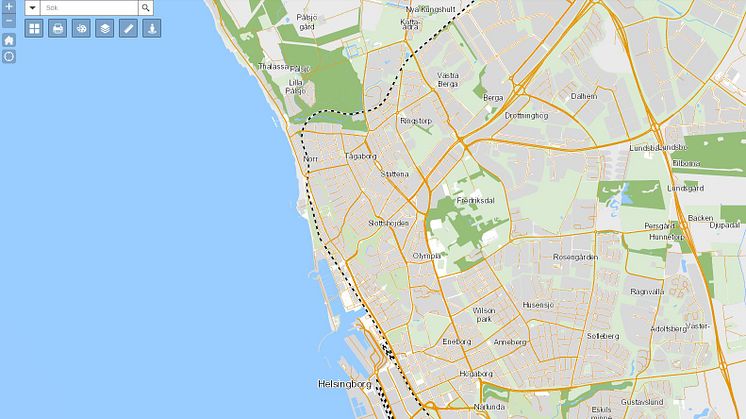 ​Helsingborgs Stadsatlas i en karta som öppen data