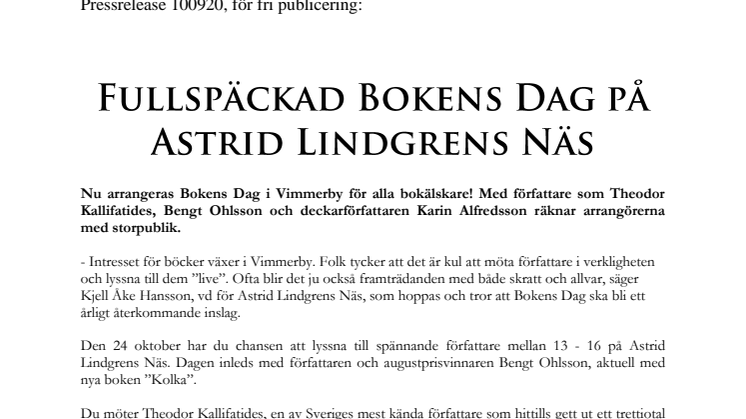 Fullspäckad Bokens Dag på Astrid Lindgrens Näs