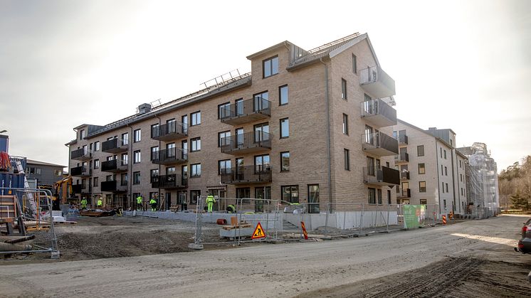 Solör Bioenergi levererar klimatsmart värme till det nybyggda området Landevi gårdar i centrala Landvetter. Fotograf: Anna Sigge