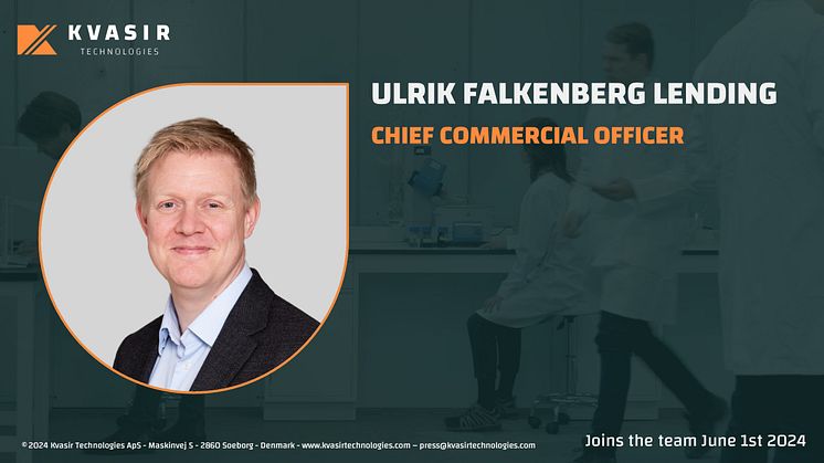 Kvasir Technologies welcomes Ulrik Falkenberg Lending as Chief Commercial Officer