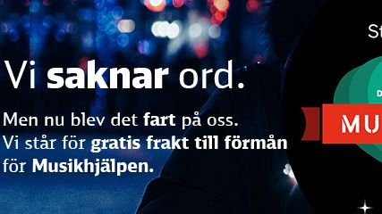 Gratis frakt under Musikhjälpen 2019