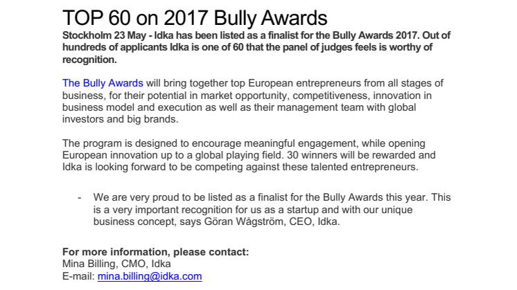 TOP 60 on 2017 Bully Awards