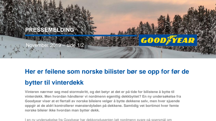 Her er feilene som norske bilister bør se opp for før de bytter til vinterdekk