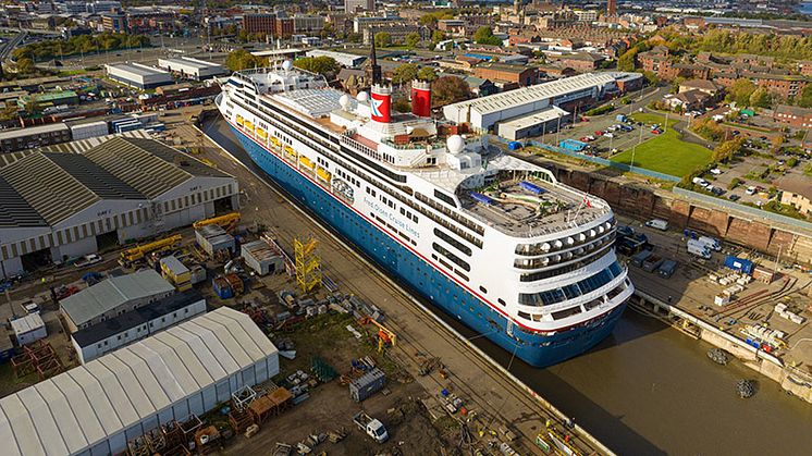 Fred. Olsen Cruise Lines’ Borealis completes multimillion-pound refurbishment at Cammell Laird shipyard near Liverpool