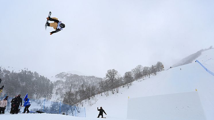 William Mathisen under träningen inför VM-kvalet i slopestyle. Foto: Bulchholz@FIS