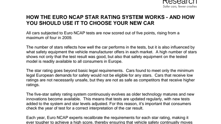 How The Euro NCAP Star Rating System Works