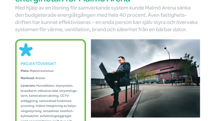 Samverkande system sänker energinotan för Malmö Arena