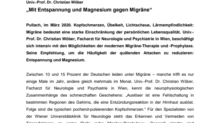 Mit Entspannung und Magnesium gegen Migräne