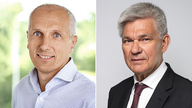 Henrik Edman, affärschef Svenska Mässan, och Peter Örn, ordförande i kommittén Demokratin 100 år.