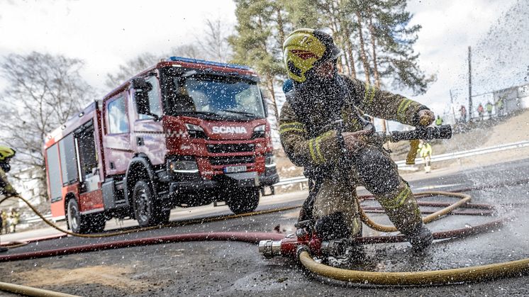 Brannøvelse på Toten.