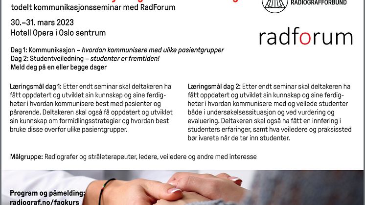 Annonse i Hold Pusten Pasientkommunikasjon og studentveiledning