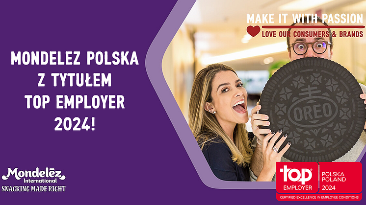Mondelez Polska ponownie wyróżniony tytułem TOP Employer!