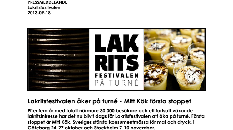 Lakritsfestivalen åker på turné - Mitt Kök första stoppet