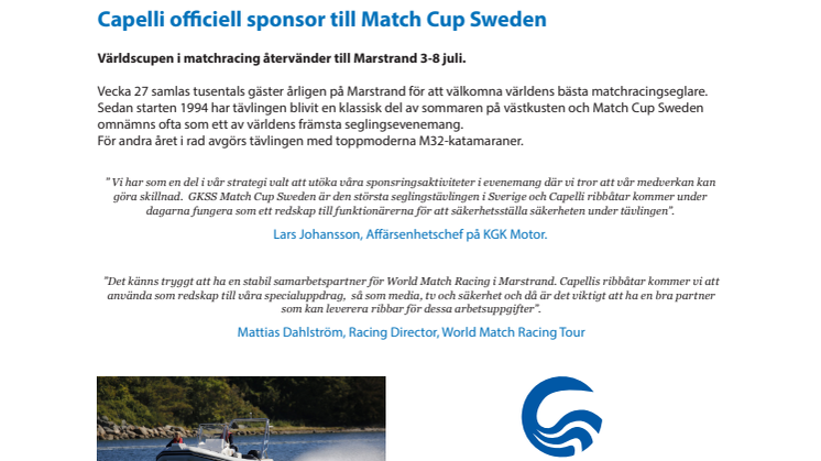 Capelli officiell sponsor till Match Cup Sweden