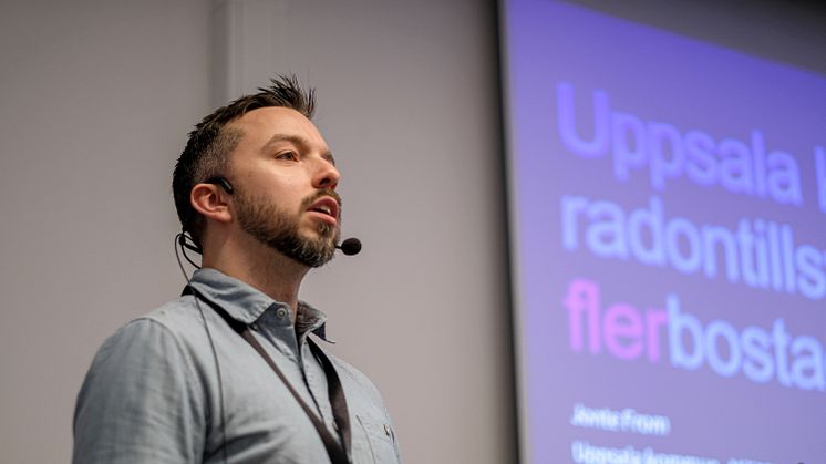 Jonte From föreläser om Uppsala kommuns radonarbete på förra årets radondag