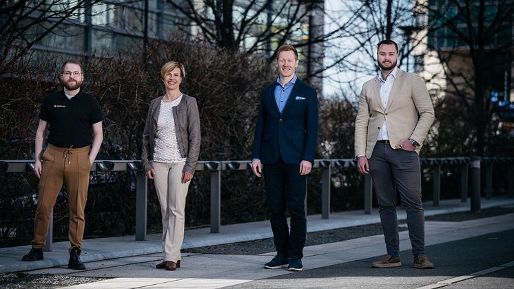 Pressebilde fra venstre Alexander, Tonje, Daniel S. og Daniel M.