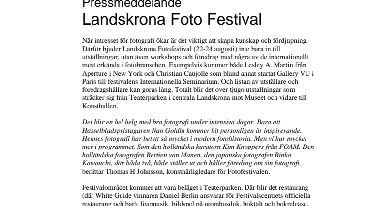 Landskrona Foto Festival