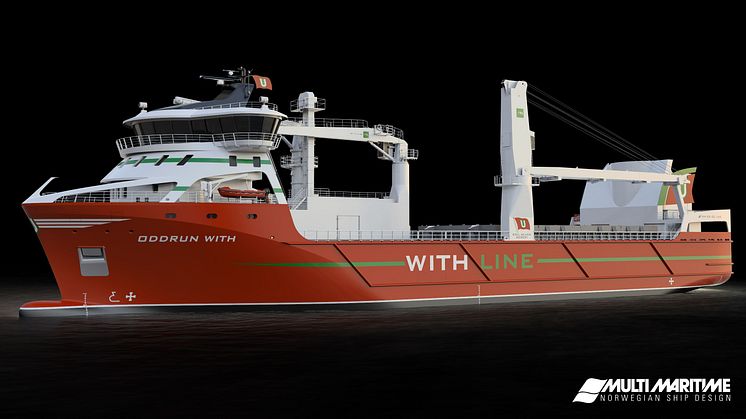 The new multipurpose cargo vessel designed by Multi Maritime for Egil Ulvan Rederi AS. The power and propulsion system from Kongsberg Maritime will help to realise environmental and efficiency improvements while at sea and during port operations