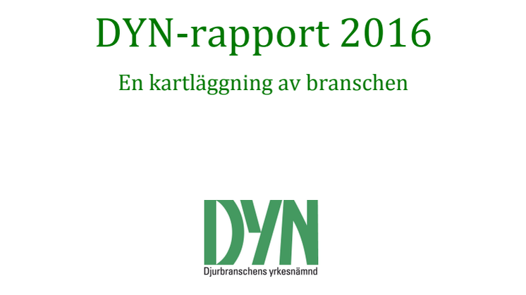 DYN-rapport 2016 – en kartläggning av djurbranschen