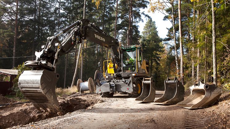 Volvo skopor - planerskopa, tandskopa, VA-skopa och en kabelskopa