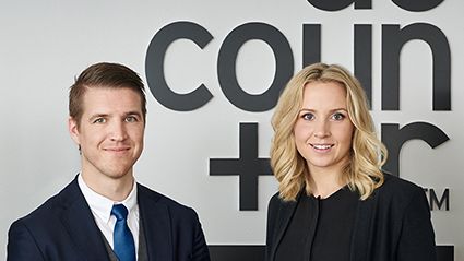 Stefan Berg och Cecilia Axélius, kontorschefer Accountor Karlstad