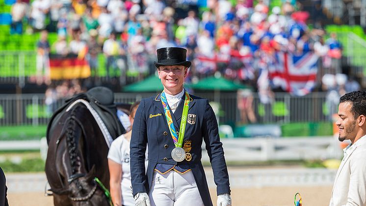 Isabell Werth tog individuellt silver och lagguld vid OS i Rio. Foto: Roland Thunholm.