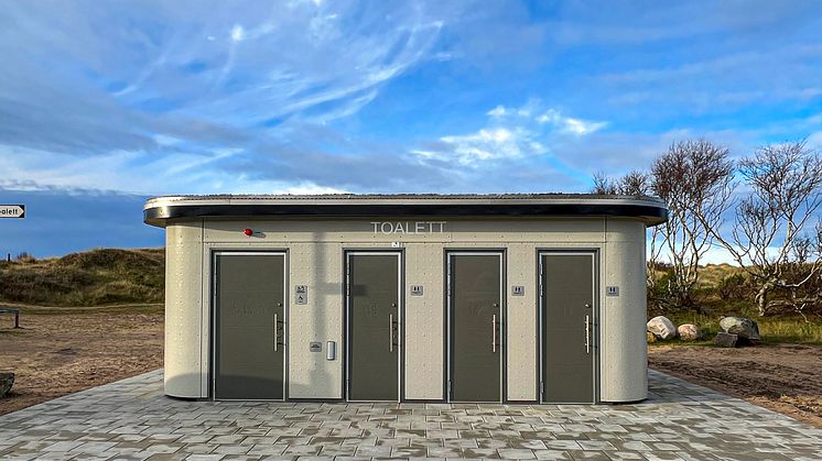Den nya toalettanläggningen vid Birger Pers väg i Mellbystrand.