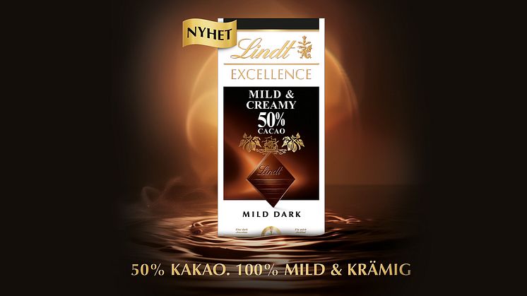 Lindt EXCELLENCE 50% Mild & Creamy - för dig som tycker att mörk choklad är för intensiv eller bitter i smaken.