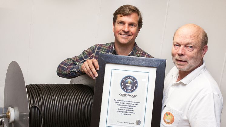 Lakritsfabrikens världsrekord godkänt av Guinness Rekordbok!