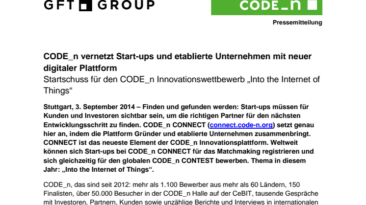 CODE_n vernetzt Start-ups und etablierte Unternehmen mit neuer digitaler Plattform