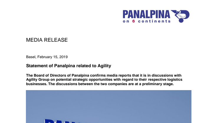 Statement of Panalpina related to Agility