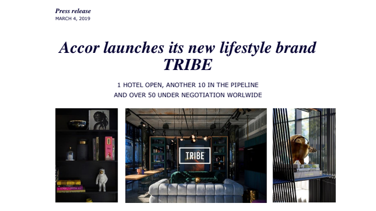 Accor launches its new lifestyle brand TRIBE