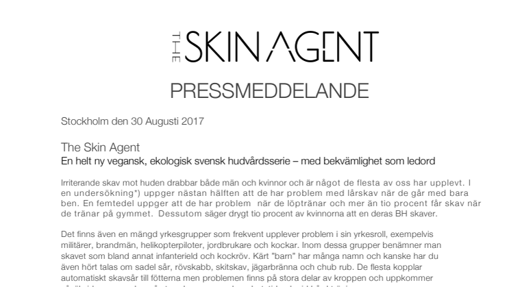 The Skin Agent - En helt ny vegansk, ekologisk svensk hudvårdsserie – med bekvämlighet som ledord