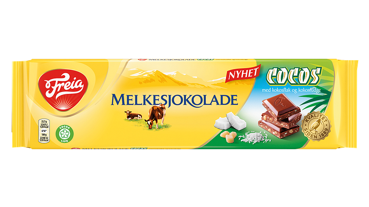 NYHET fra Freia - Freia Melkesjokolade med smak av Cocos. 