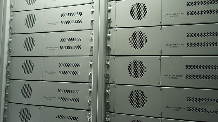 Batterirack byggt av LFP-batterier