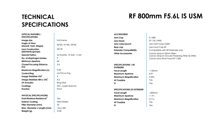 RF 800mm F5.6L IS USM_PR Spec Sheet.pdf