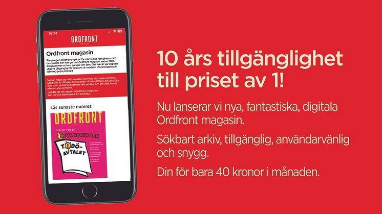 Vår tidskrift Ordfront magasin har nu en egen app.