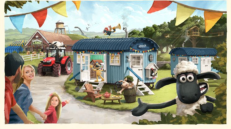 Världens första övernattningskoncept med Fåret Shaun invigs i Skånes Djurpark i juni. En helt unik upplevelse designad i samarbete med Oscars-vinnande animationsstudion Aardman och specialbyggda övernattningsvagnar.