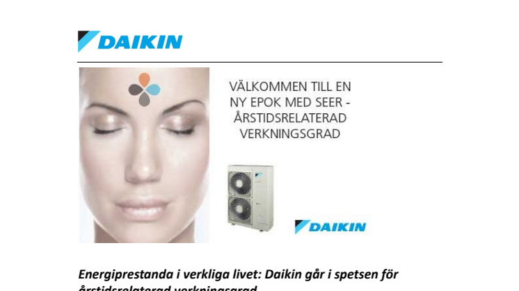 Energiprestanda i verkliga livet: Daikin går i spetsen för årstidsrelaterad verkningsgrad 