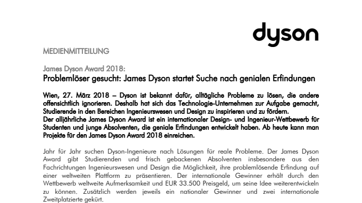 Problemlöser gesucht: James Dyson startet Suche nach genialen Erfindungen
