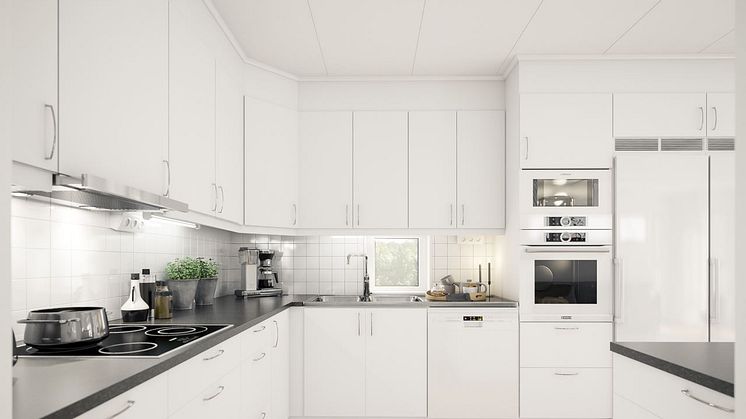 Brf Sundby Äng - 3D-bild av köket
