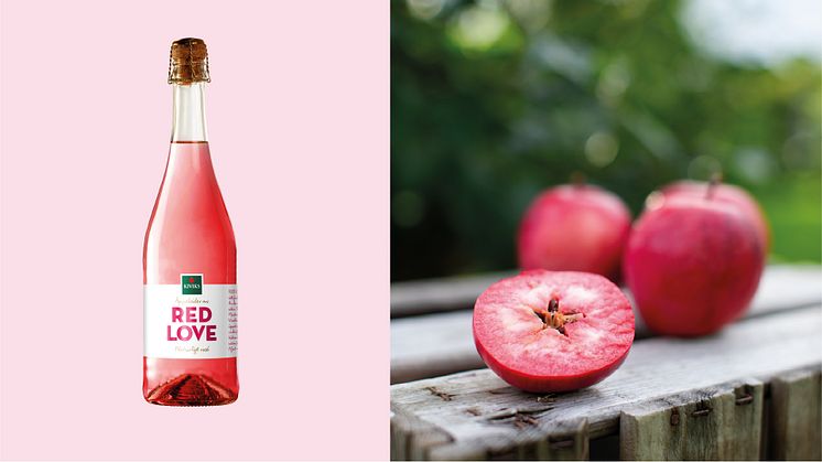 Red Love cider gjord på den rödköttiga äppelsorten med samma namn 