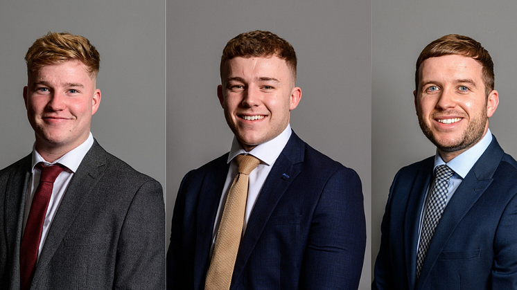 Northumbria University graduates Matthew Jackson, Oliver Bartles-Smith and Nick Bramwell.