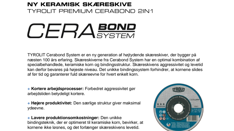 NY KERAMISK SKÆRESKIVE TYROLIT PREMIUM CERABOND 2IN1